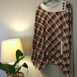 Modcloth plaid sweater poncho